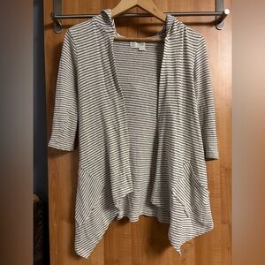 Saturday Sunday Anthropologie Striped Hooded Cardigan Open Front Size XS